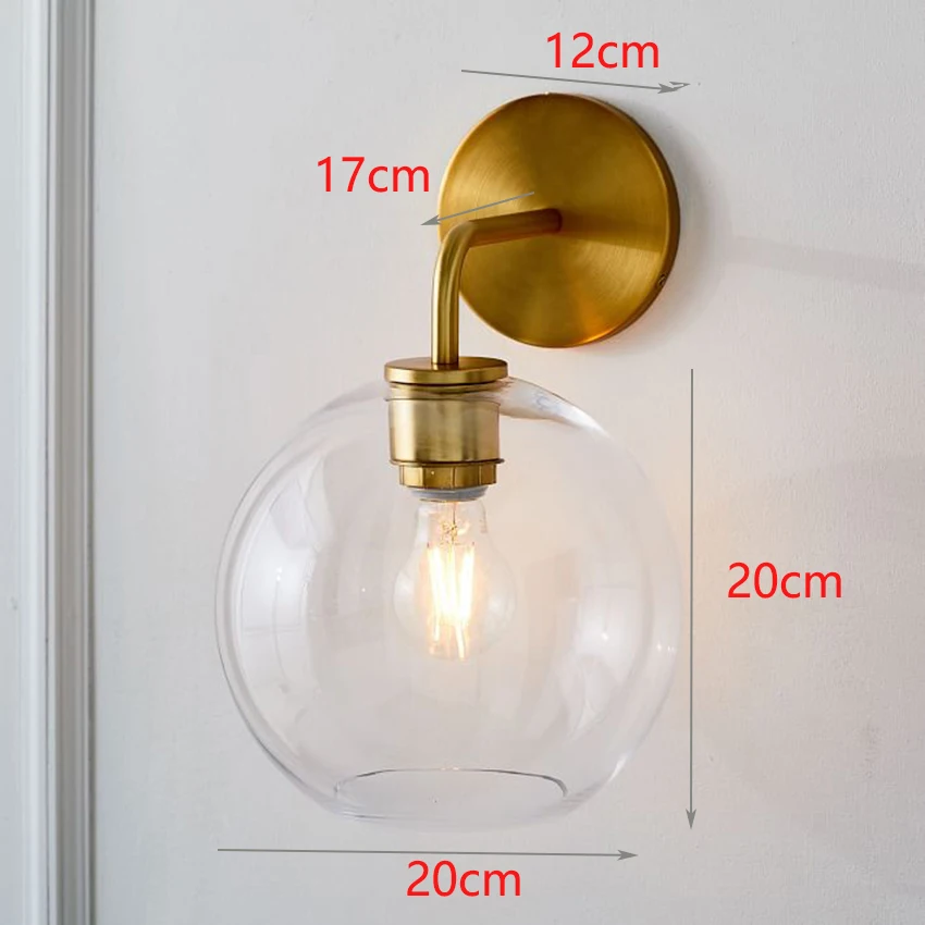  Nordic clear glass modern wall lights bedroom bedside lamps bathroom wall sconce Living room aisle  - 4000022912918
