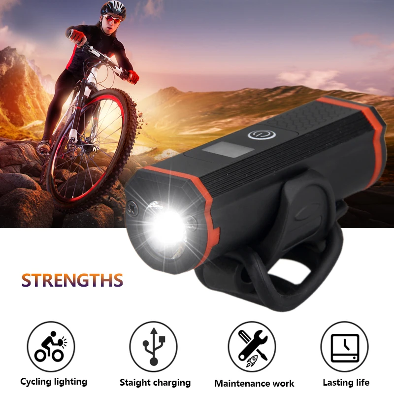 Best 5 Mode MTB Waterproof Bicycle Light USB Charging Bike Front Light Flashlight Handlebar Cycling Head Light LCD Screen 0