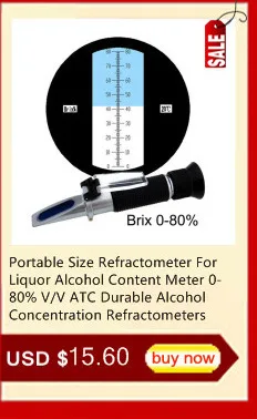 Портативный рефрактометр 25-40% сахара 0-25% содержания алкоголя Оптический измеритель содержания Вина Мини ATC измерительный тестер