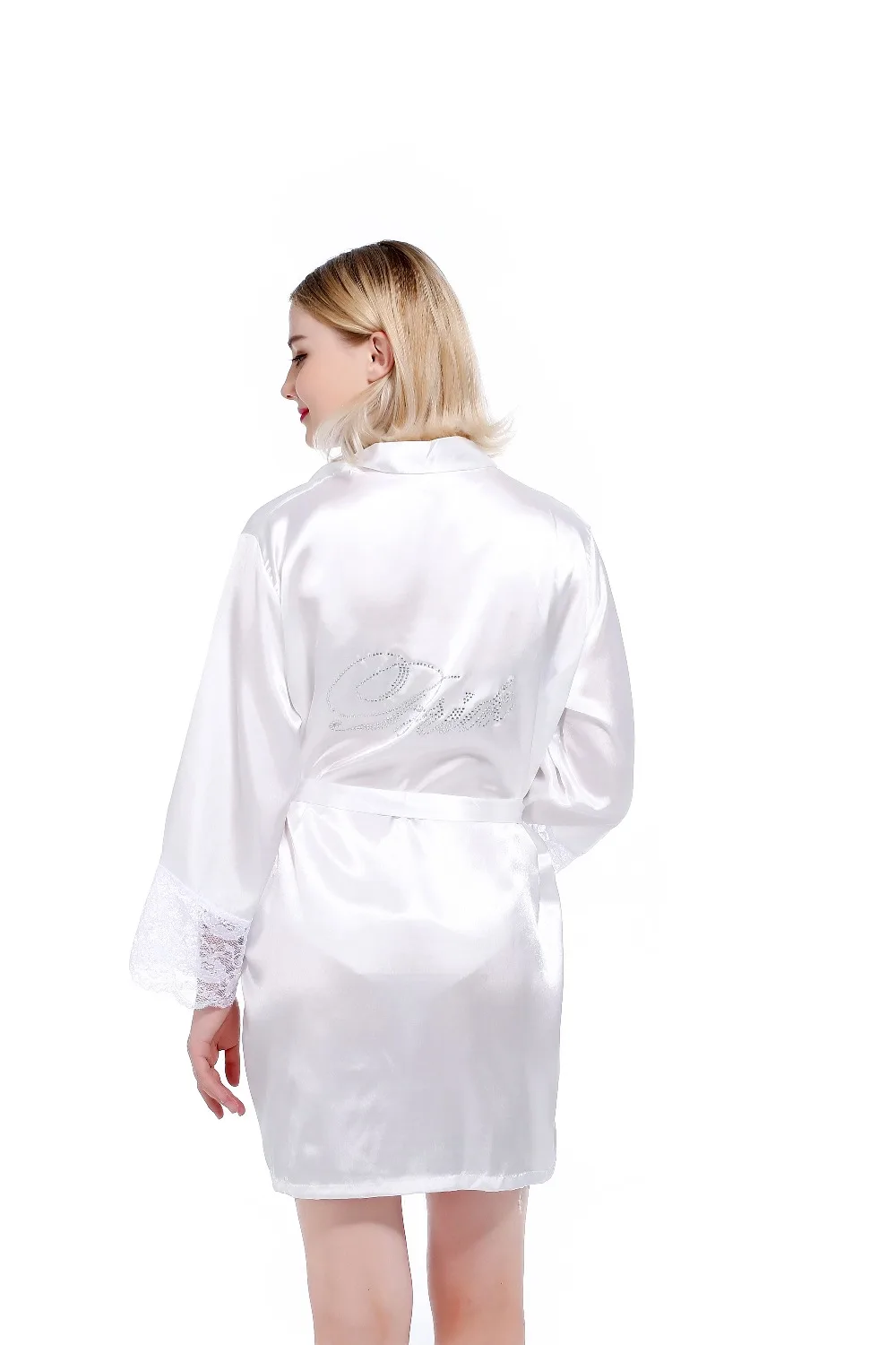 Robe Wedding Bride Women Sleepwear nightwear White Bridal Dress