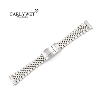 

CARLYWET 19 20mm Wholesale Hollow Curved End Solid Screw Links Replacement Jubilee Watch Band Bracelet Loops For Datejust