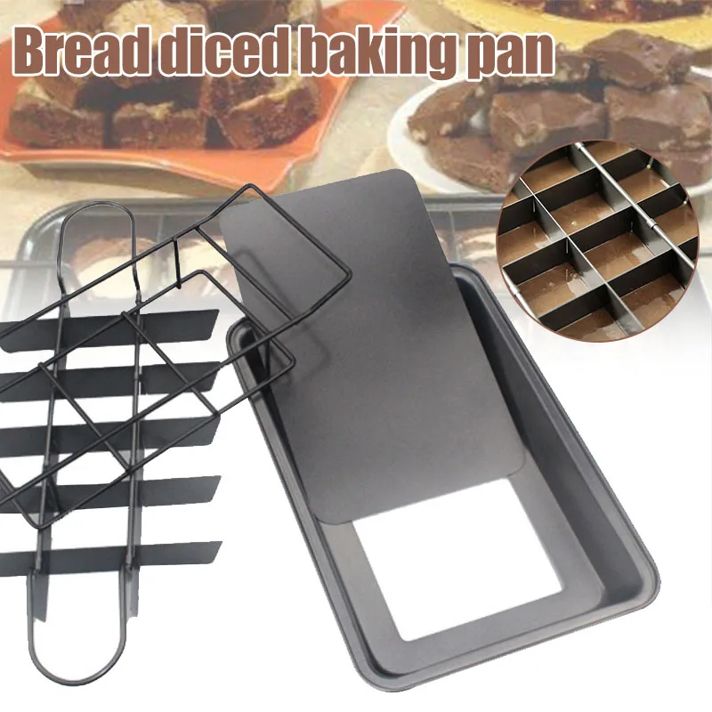 

Brownie Baking Pan Divided Stainless Steel Tray 18 Cavities Slices Non Stick LBShipping