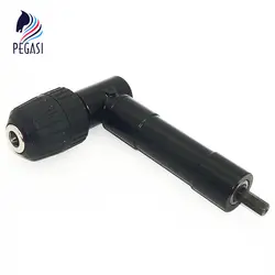 PEGASI 90 Degree 8mm Adjustable Hex Angle Driver Screwdriver Extension Socket Holder Adapter 0.8-10mm Keyless Chuck Drill Tool