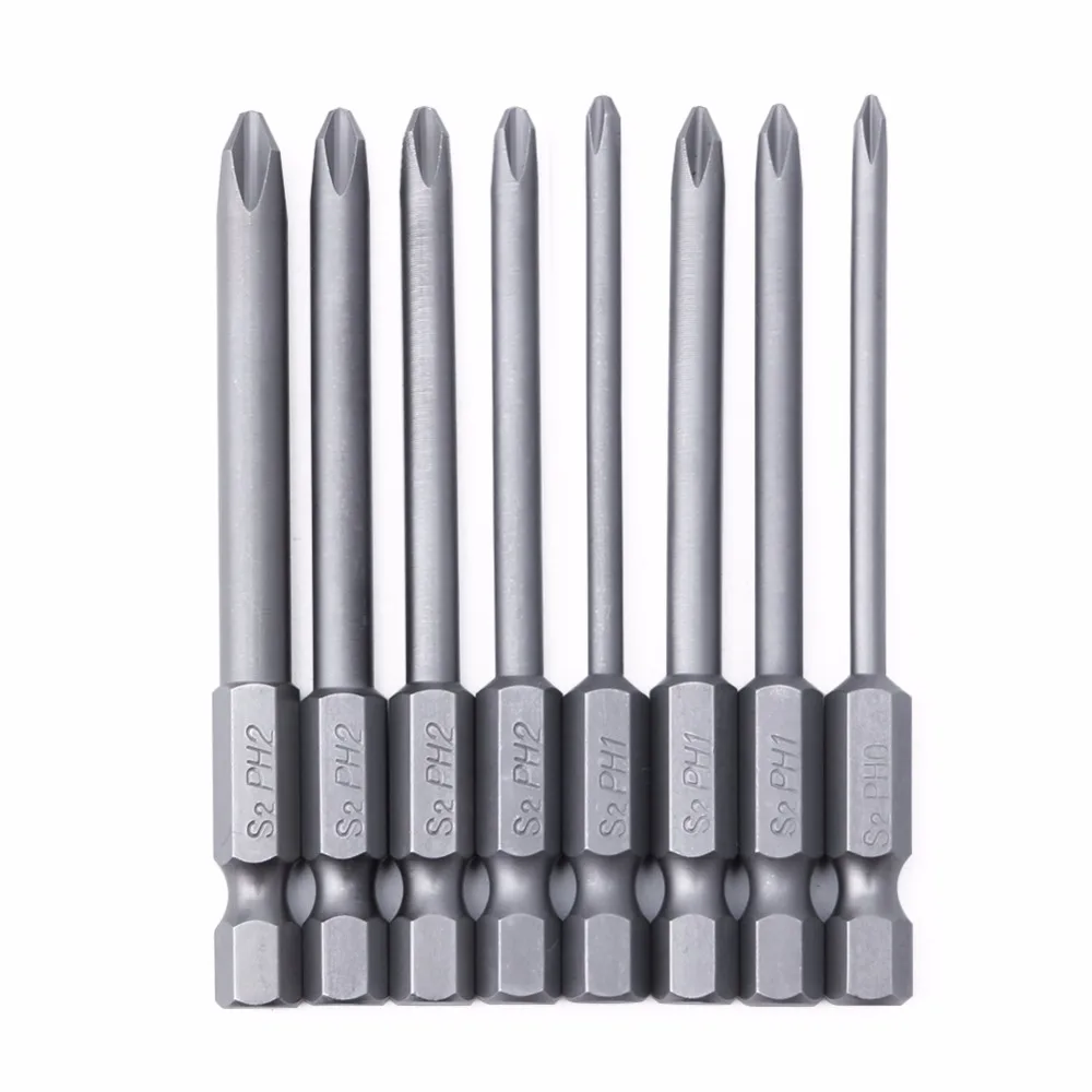 Alloy Steel 8 Sizes Cross Head Screwdrivers 75mm Length 6.35mm
