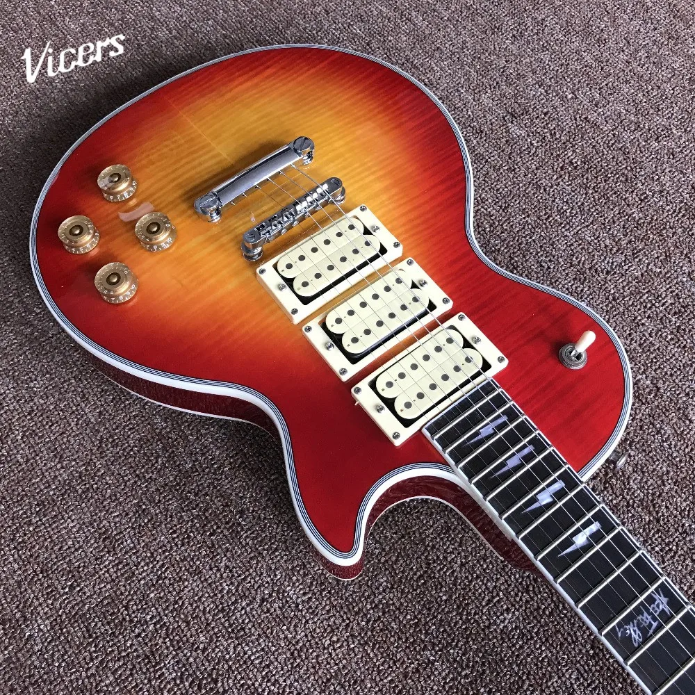 Nuevo estilo frehley firma guitarra chino guitarra frehley 3 tres pastillas de guitarra eléctrica de alta calidad guitarra