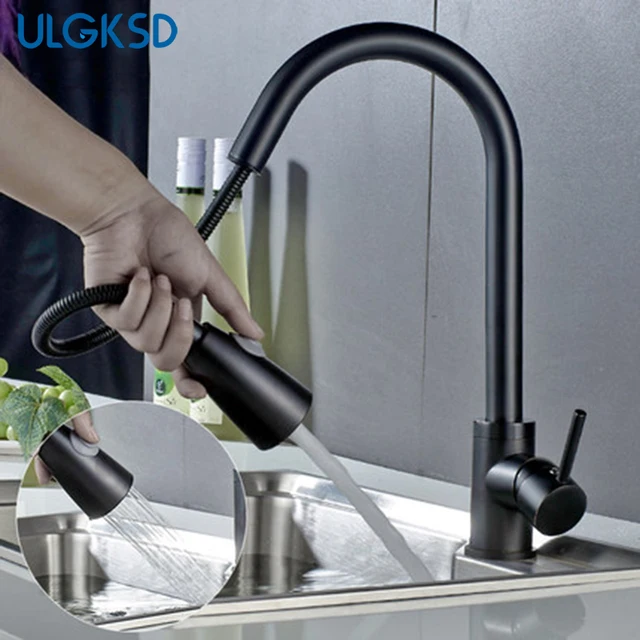 Ulgksdkitchen Faucet No Led Pull Out Sprayer Head Kitchen Sink Ulgksdkitchen Faucet No Led Pull Out Sprayer Head Kitchen Sink Faucets Single Handle Mixing Valve Mixer
