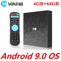 2019 4GB RAM 64GB ROM Smart TV Box Android 9.0 T9 RKchip QuadCore 4K Set Top Box 2.4G/5G Dual WIFI Media Player T9 TVBOX 2G16G