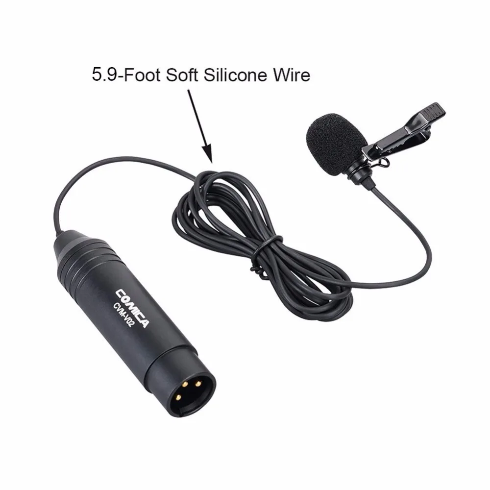 Всенаправленный конденсаторный микрофон Comica CVM V02O Phantom Power XLR Lavalier для Canon Sony с