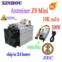 ZCASH/ZEC minero Antminer Z9 mini 10k sol/s ASIC Equihash minero más económico que Z11 Z11e Z11j Z9 S9 S17 M20S M21S T17 E12 A9(China)