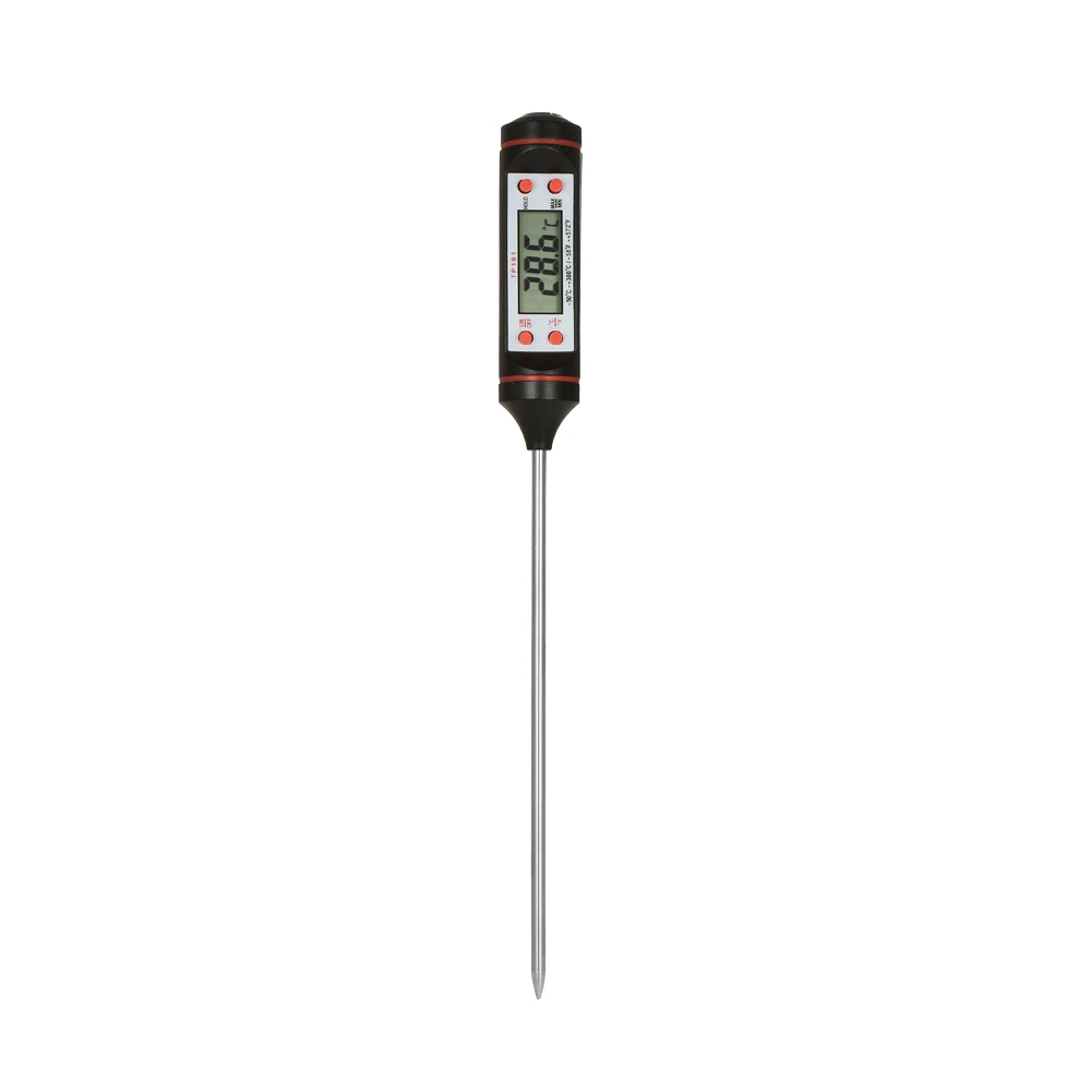 Черный LCD Digital Mini Oven Thermometer Probe-50-300C thermometer kitchen BBQ Meat Food Cooking Temperature Tester C/F Slection - Цвет: Черный