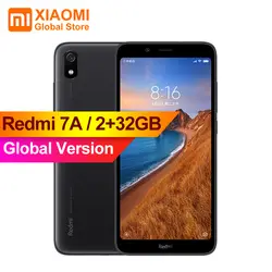Оригинальная глобальная версия смартфона Xiaomi Redmi 7A 7 A 2GB 32GB 4000 мАч, с большим сроком службы батареи Life AI Face Unlock Octa Core 5,45 "телефон