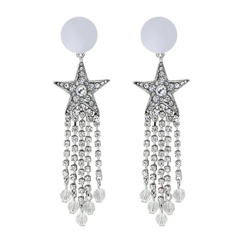 

Tassel ear line female five-pointed star personality creative long pendant earrings female temperament simple wild earrings