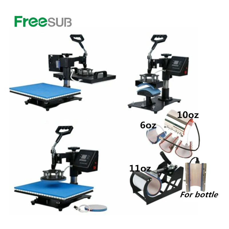 

Double Display 10 in 1 Combo Heat Press Machine Sublimation Printer Thermal Transfer Cloth Cap Mug Plate Tshirt Printing Machine