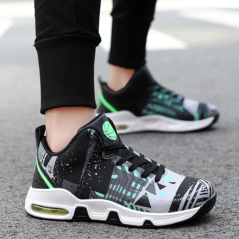 Plus Size 35-46 Sport Fashion Sneakers Women Breathable Geometric Basket Female Men's Casual Shoes Air Cushion Sneakers NX013