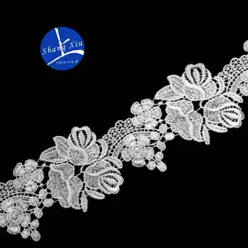 

15Yards Black Embroidered Lace Edge Trim Ribbon Floral Appliques DIY Sewing Crochet Fabric Edging Trimmings For Wedding Dress