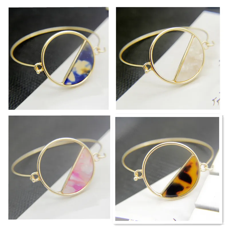 

bracelet femme joker contracted temperament lady bracelet Fashion color leopard grain geometry semicircle Bracelet women