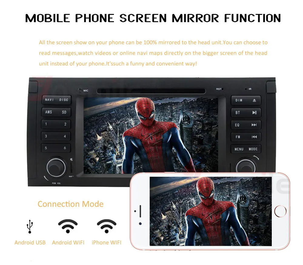 Cheap Android 8.0 Octa Core 7" Car DVD Player for BMW/E39/X5/M5/E38/E53 Car Stereo With Canbus DSP IPS OBD Multimedia GPS Navigation 3