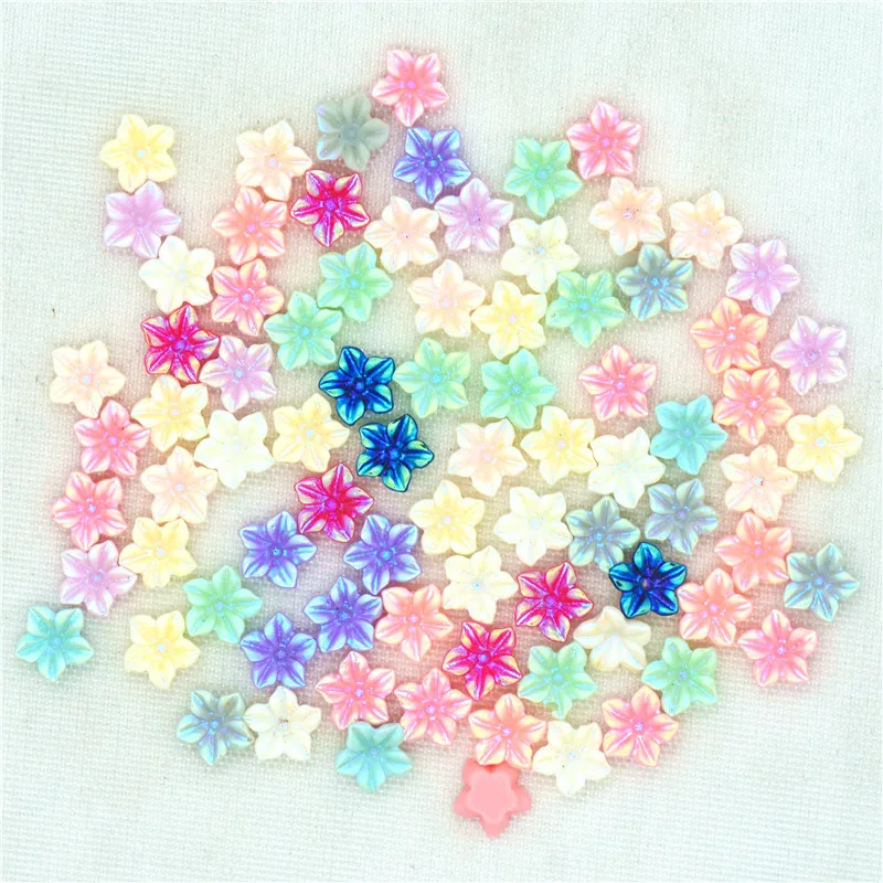 

Resin flower 7mm mix color flat back cabochon|Fancy AB Color Resin Flowers Cabochons|Scrapbooking Flowers