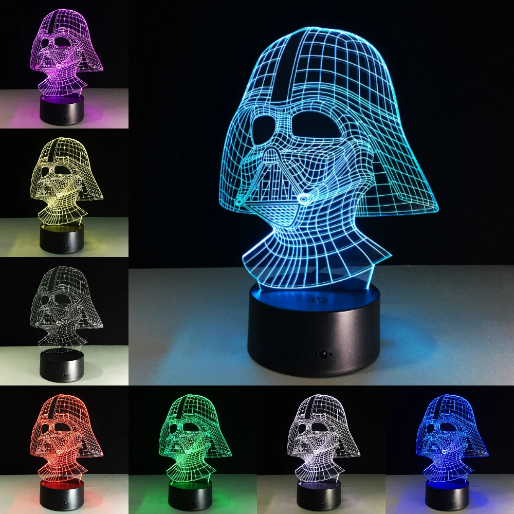

NEW Star Wars Darth Vader Dark Warrior 3D Night light USB LED Table Lamp Multi Color Lighting Visual Touch Cool Figure Kids Toys
