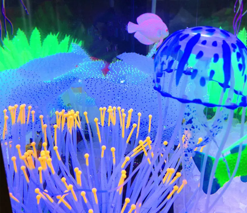 Черепаха аквариум мини подводная лодка орнамент светящийся эффект искусственная Медуза рыбы в аквариуме украшения Прекрасный 5,5 см 8 см Высота каблука 10 см