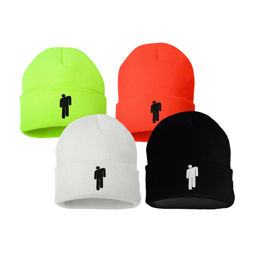 

2019 New beanie with the billie eilish 2D print human stickman design hot sale casual beanie Spring/Autumn popular beanie caps