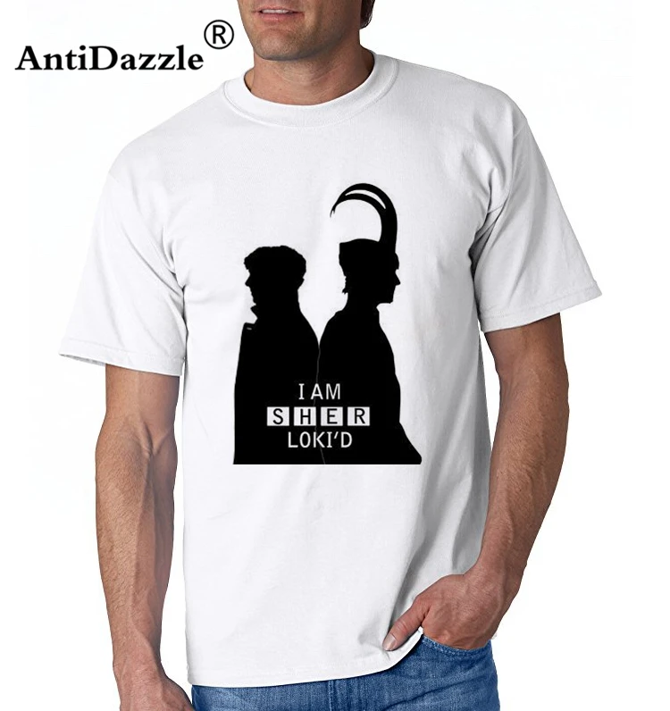 Antidazzle I Am Loki Sherlock футболки для мужчин модная новая одежда футболка с короткими