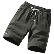 SAGACE мужские льняные пляжные шорты размера плюс, повседневные свободные пляжные плавки, одежда для купания для мужчин, Повседневная пляжная одежда