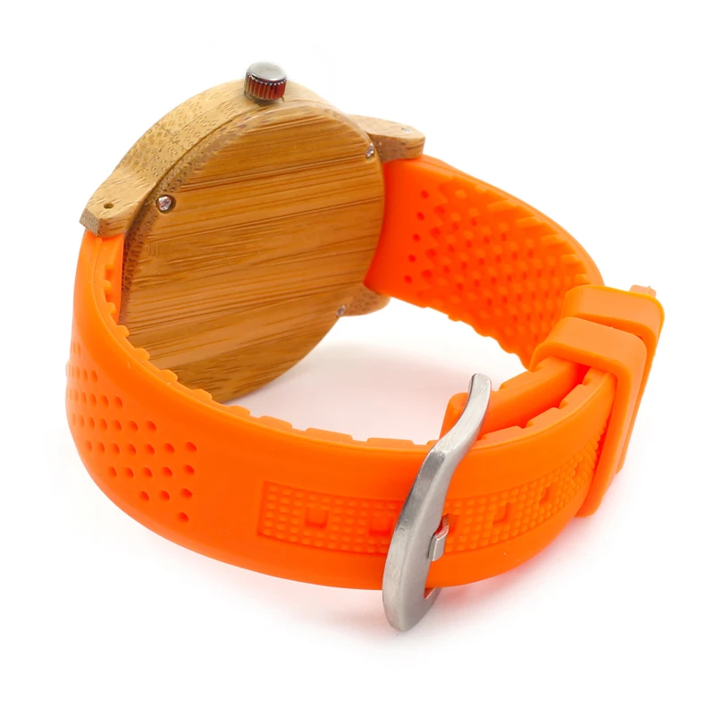 BOBO BIRD Men Design Bamboo Wood Quartz Watch Japanese Movement With Silicone Strap Ladies Watchreloj de silicon para mujer