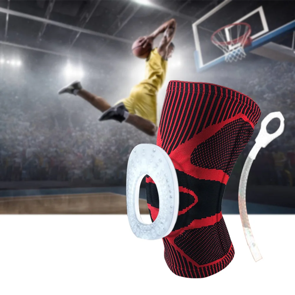Silicone Spring Knee Pad Basketball Knitted Compression Elastic Sleeve Support Sports Patella Protector Brace | Спорт и развлечения