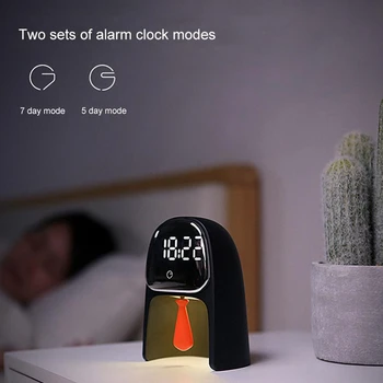 

HOT Creative Design Gentleman Alarm Clock Digital Snooze Table Clock Voice Induction Function Press -Control Home Decoration