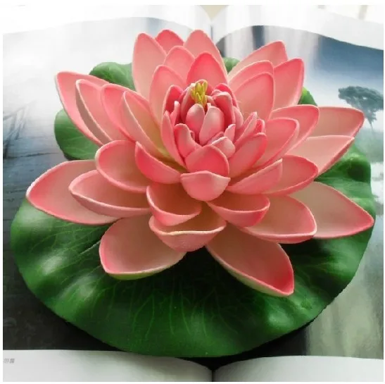 

PU Lotus Dia.17cm Water Lily Home Decorative Artificial Flowers Wedding Garden Gift Party Swimming Pool Hotel