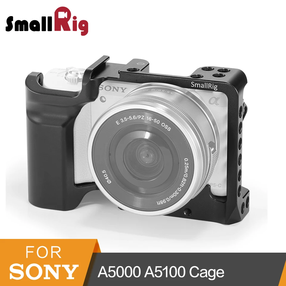 SmallRig A5000 клетка для sony A5000/A5100 алюминиевый сплав клетка для крепления штатива быстросъемный Комплект расширения-2226