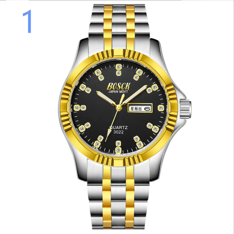 

2019 New Arrival Men's Black Watches Business Calendar Fashion Casual Stainless Steel Non-mechanical Quartz Wristwatches..37