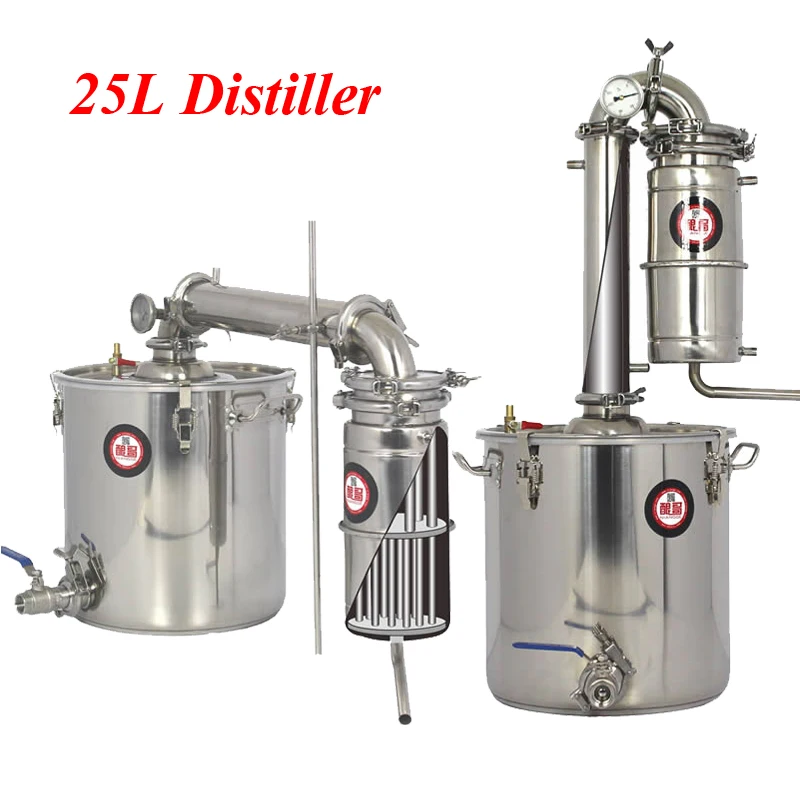 

Household 25L Stainless Steel Wine Brewing Machine Alcohol Vodka Liquor Distiller Pot/ Boilers Equipment