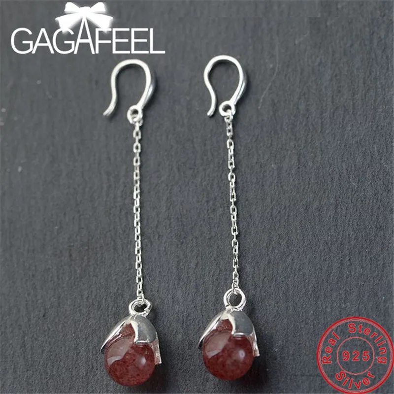 

GAGAFEEL Round Ball Drop Earrings 100% Real 925 Sterling Silver Earrings for Women Female Party Jewelries