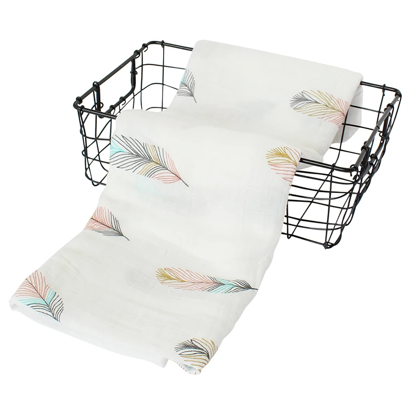 Муслиновая пеленка одеяла для новорожденных банные марлевые пеленки одеяла детские аксессуары животные лимонный принт детский плед для