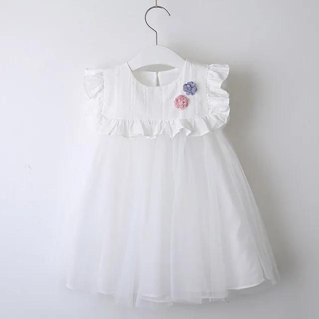 white az2056 Bear Leader/платье принцессы для девочек коллекция года, элегантное платье-майка в горошек с бантом и открытой спиной и рюшами для девочек костюм для девочек детское платье, От 3 до 7 лет - Цвет: white az2056