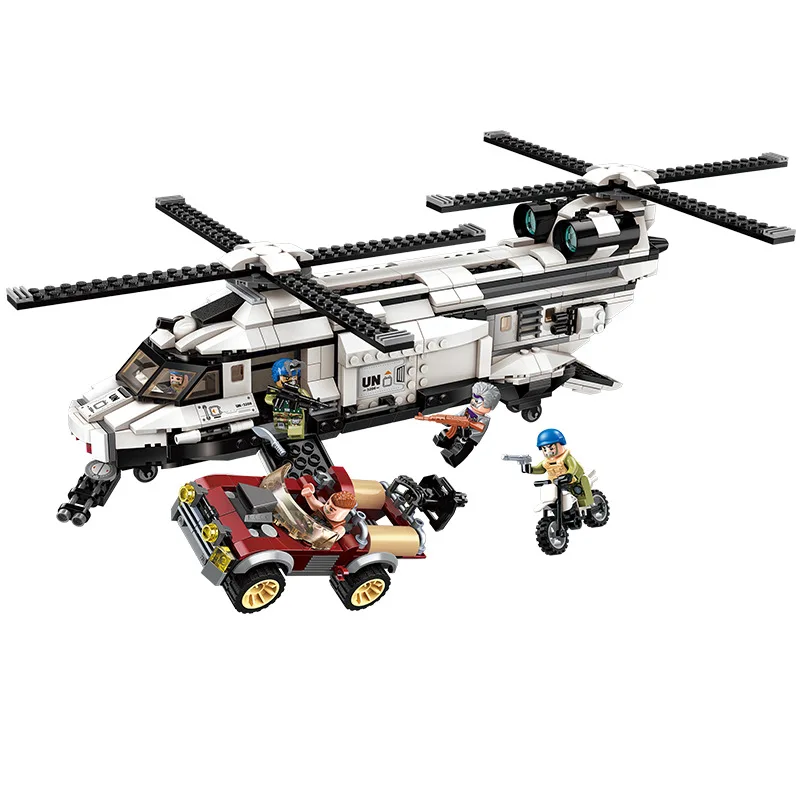 

648pcs Children's educational building blocks toy Compatible Legoings city Military gunship model DIY figures Bricks boy gifts