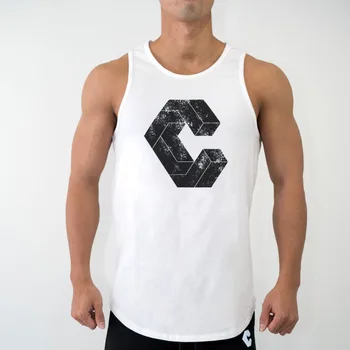 

2019 Fitness Training Gym Bodybuilding Quickly Dry T-Shirt Outdoor Tank Top Yoga blue Running Vest Men