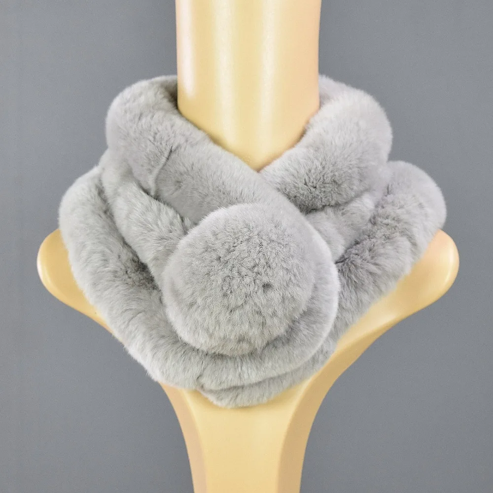 

JKP 2018 New Rex rabbit fur scarf scarf girls and boy autumn and winter middle-aged and students thick fashion scarf ZPC-337