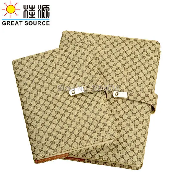 

A5 hard leather plaid pattern notebook diary agenda planner organizer