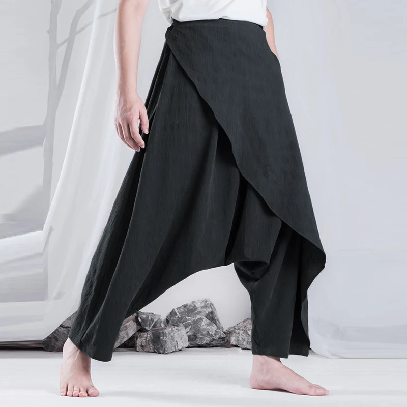 Incerun calças harem retrô masculinas, étnicas, hip