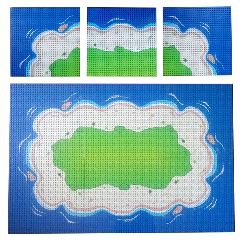 Blocos 10x10 polegadas mar ilha placa Atenção : Small Parts
