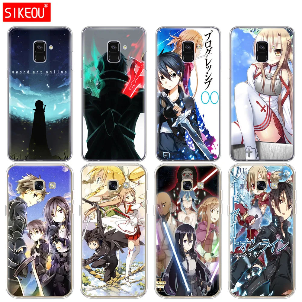 

Silicone phone case cover for Samsung Galaxy A8 2018 A3 A310 A5 A510 A7 2016 2017 Sword Art Online Japanese anime