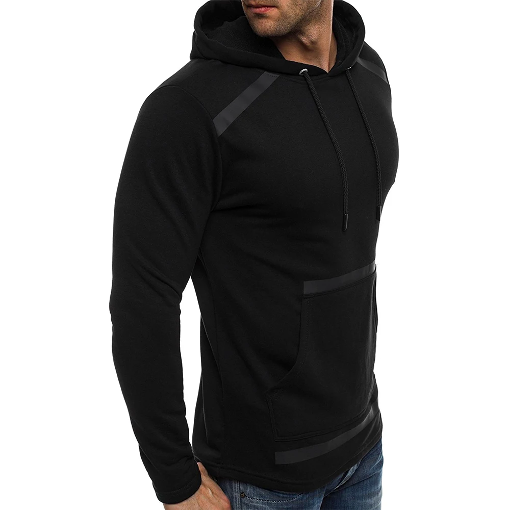 

2019 Mens Solid Color Stitching Sweatshirts Hooded Sweatshirts Male Clothing Fashion Military Hoody For Men Hooie Size 3XL