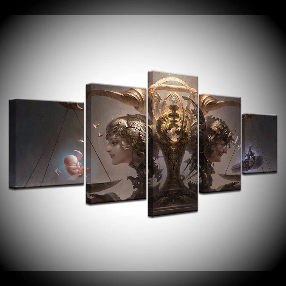 

Canvas Painting Born under the sign of Libra 5 Pieces Wall Art Painting Modular Wallpapers Poster Print living room Home Decor