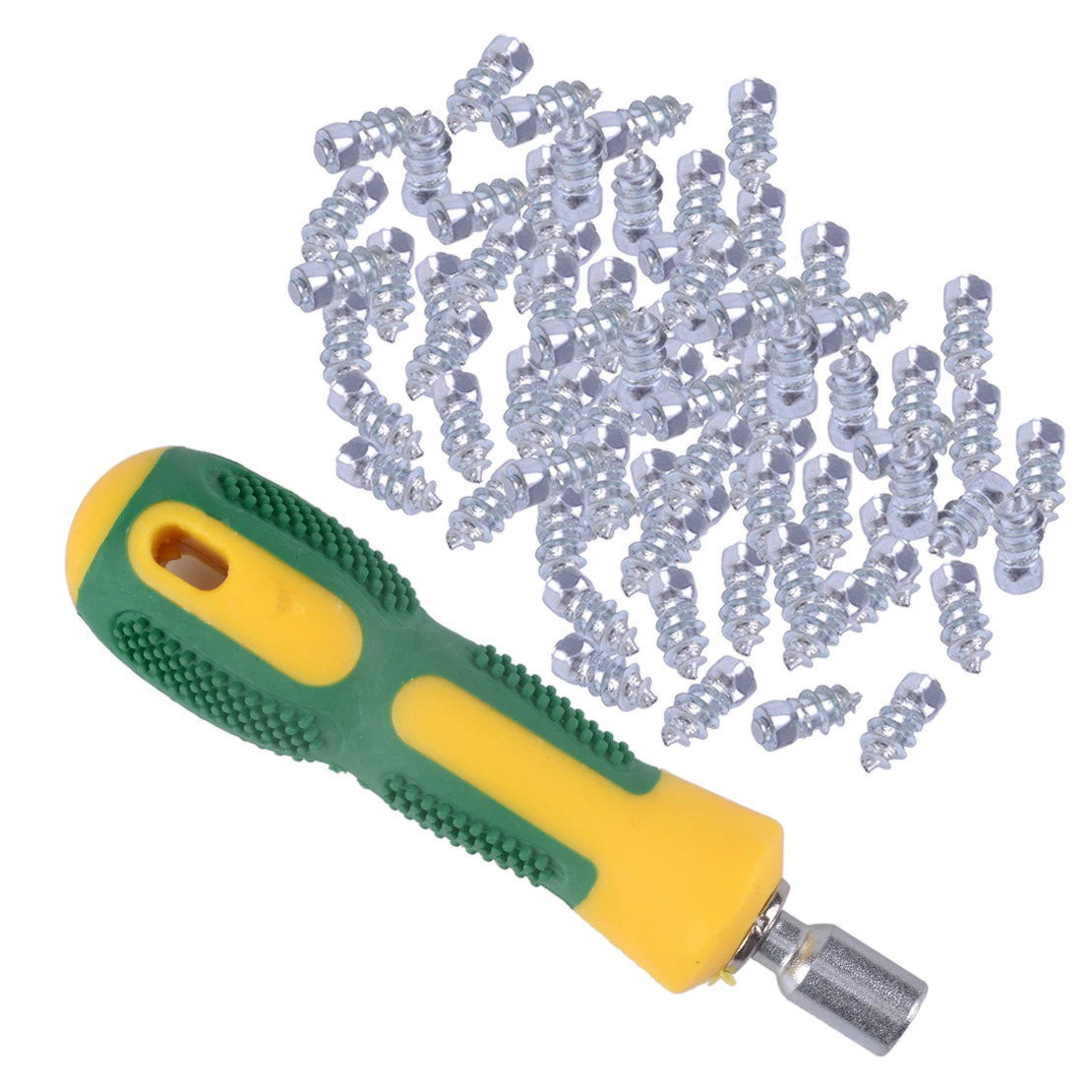 

DWCX 15mm 100pcs Car Wheel Tyre Tire Tread Anti-Slip Stud Spike Screw with Sleeve Tool Winter Snow Ice Road