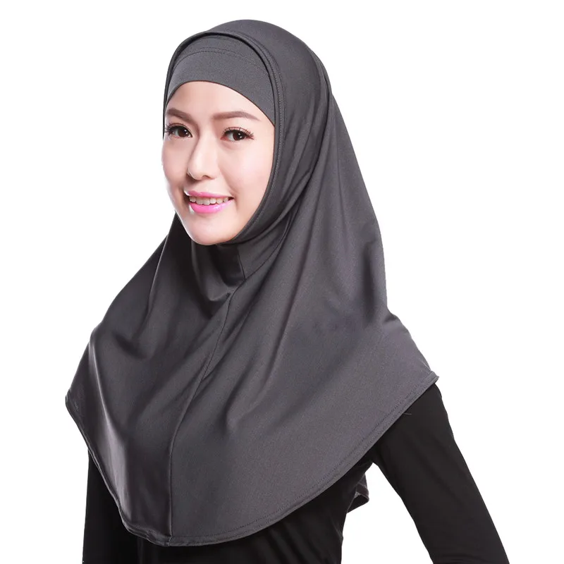 Мусульманский хиджаб из двух частей, мусульманский платок, исламский тюрбан, женский шарф, включает HS102