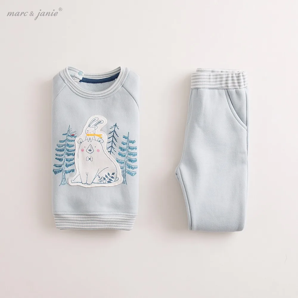 

marc janie Autumn Baby Toddler Boys Girls' Active Clothing Sets Animals Graphic Fleece and Jogger Set Children Clothing 16219