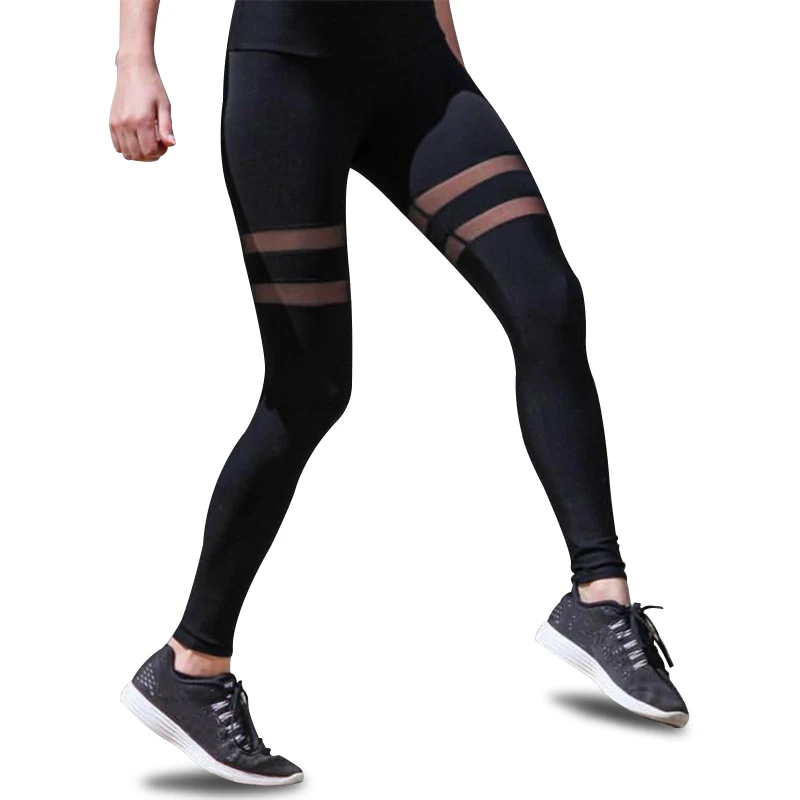 

Fitness Elastic Waist Mesh Splice Yoga Leggings Training Sport Pants Athletic Running Tights Sportswear Trousers for Women 2013